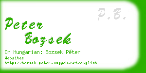 peter bozsek business card